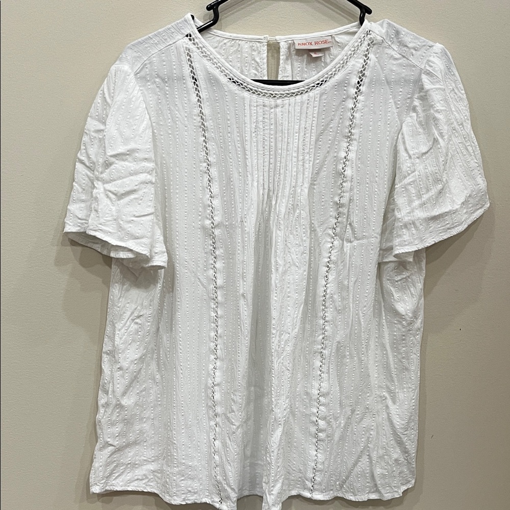 Madewell White Textured Blouse
